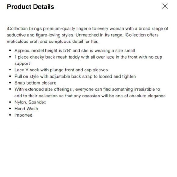 iCollection-Lingerie-Lace-Teddy-Small - Picture 5 of 5